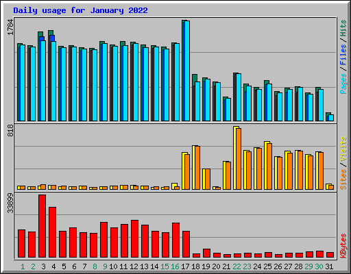 Daily usage for January 2022