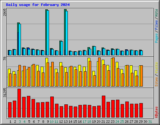 Daily usage for February 2024