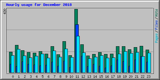 Hourly usage for December 2018