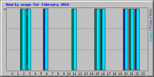Hourly usage for February 2019