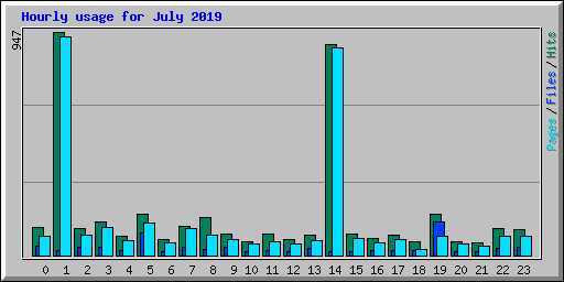 Hourly usage for July 2019