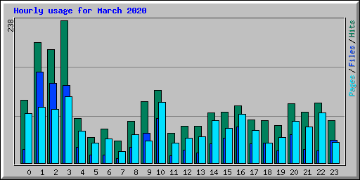 Hourly usage for March 2020
