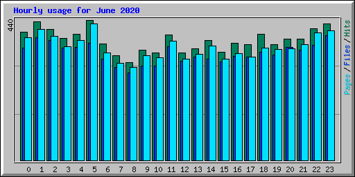 Hourly usage for June 2020