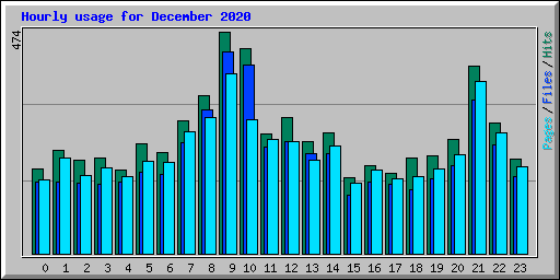 Hourly usage for December 2020
