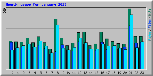 Hourly usage for January 2023