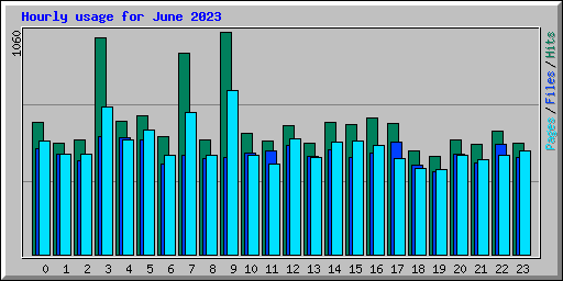 Hourly usage for June 2023
