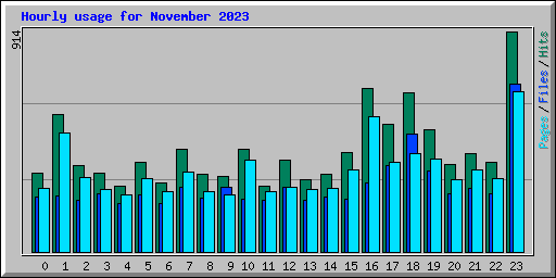 Hourly usage for November 2023