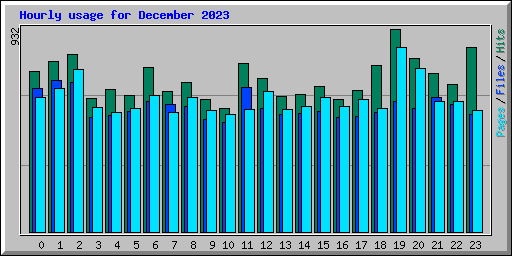 Hourly usage for December 2023