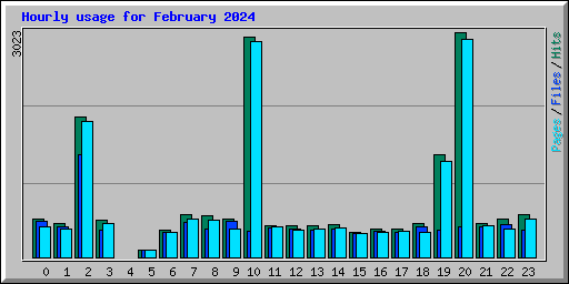 Hourly usage for February 2024
